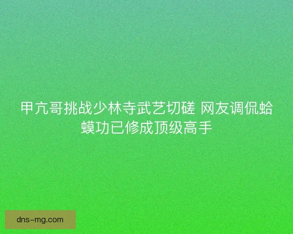 甲亢哥挑战少林寺武艺切磋 网友调侃蛤蟆功已修成顶级高手